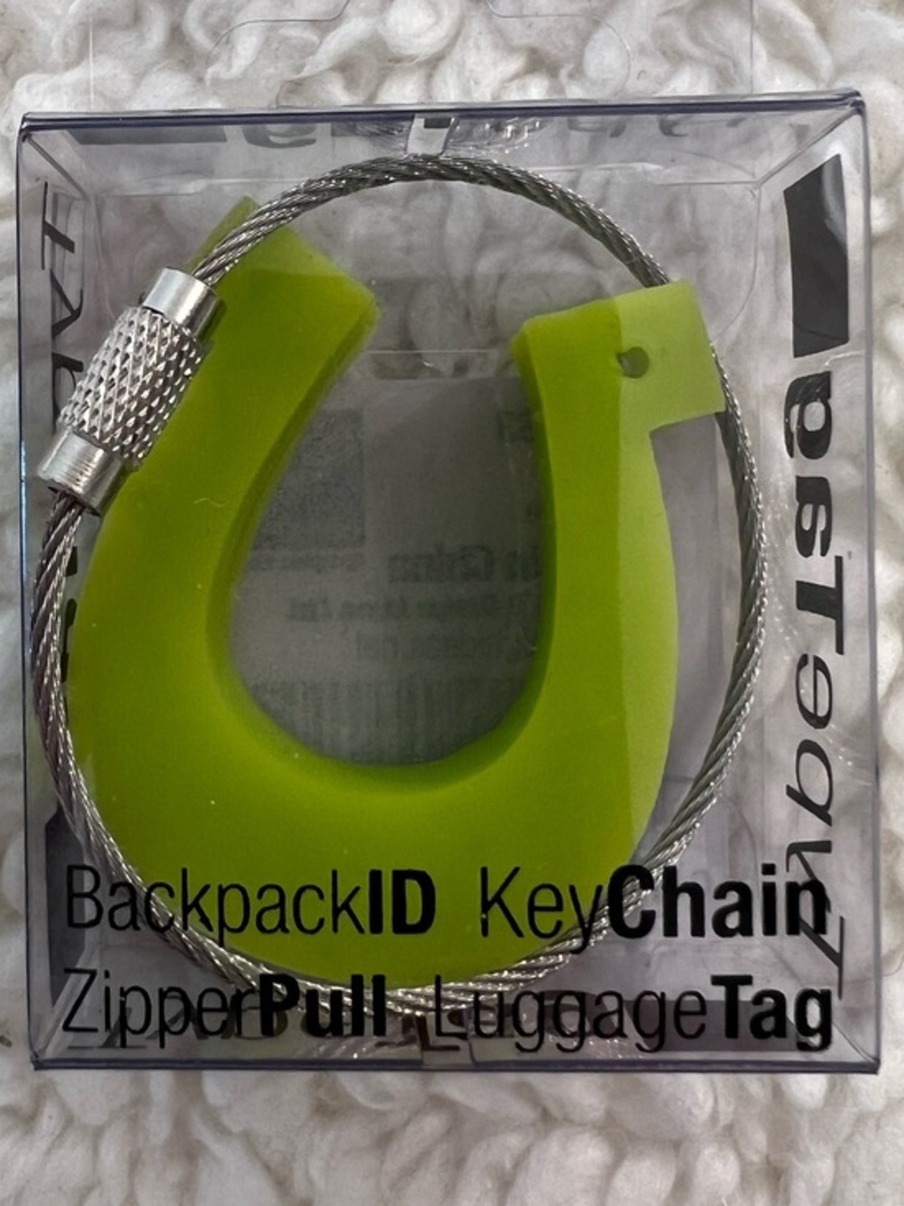 Design Ideas Neon Lime Horseshoe Backpack ID, Keychain, Zip Pull, Luggage ID Tag